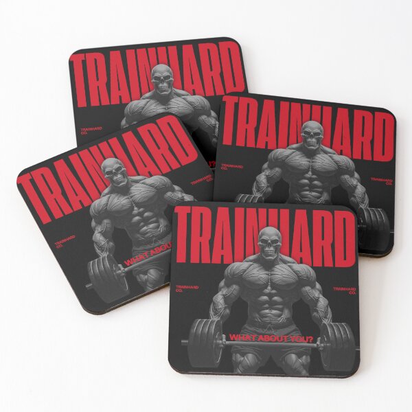 Item preview, TrainHard Co.® – Bold Red Skull Powerlifter Gym Design designed and sold by TrainHardCo.