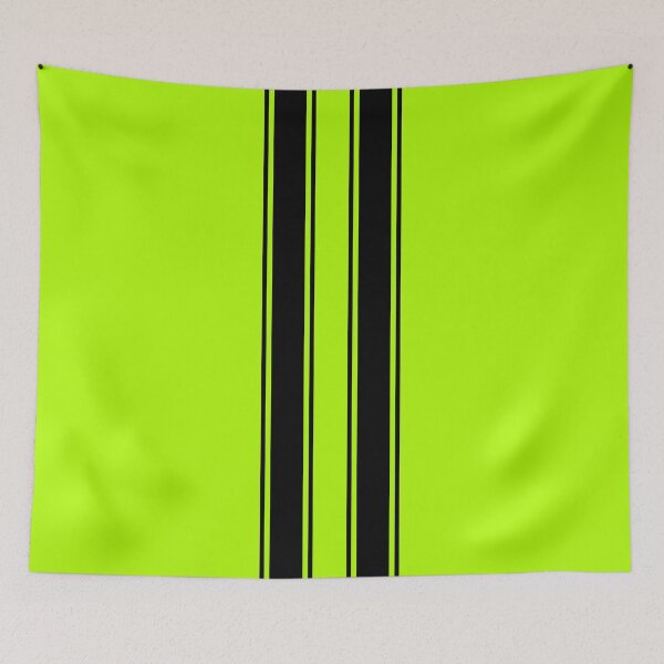 Item preview, Dual Racing Stripes 2 Pinstripes Each (Black On Neon Green) designed and sold by Racing Stripes Only.