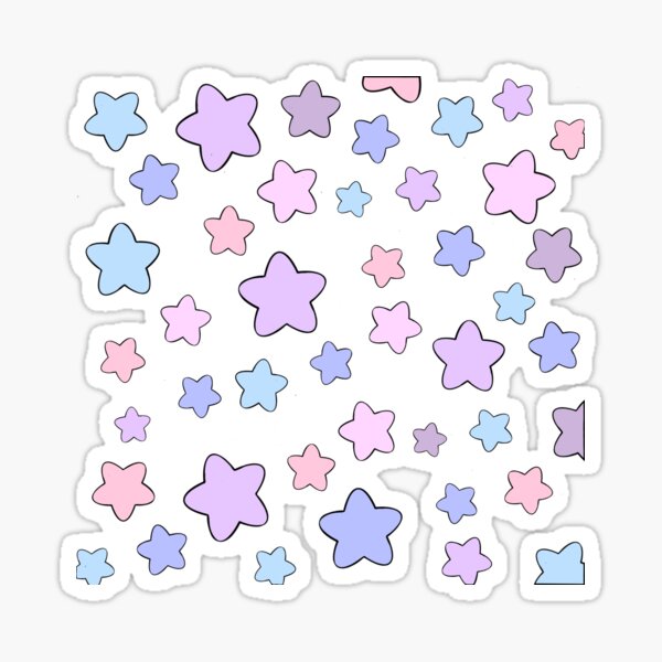 Item preview, Starburst – Pink Blue Purple Pastel Star Pattern Digital Art designed and sold by prettyinhorror.