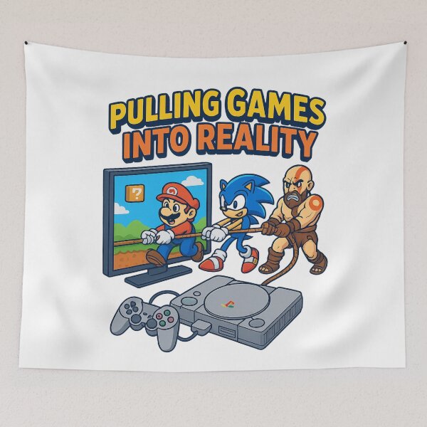 Item preview, Pulling Games Into Reality – PlayStation Inspired Video Game Artwork designed and sold by NuboDesigns.
