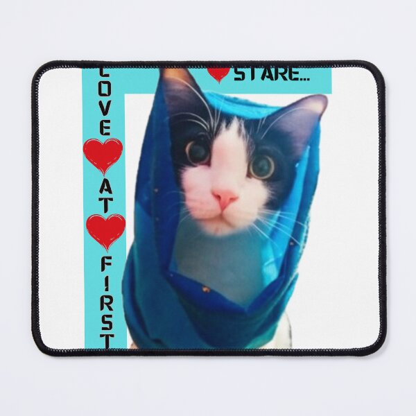 Item preview, Love at First Stare" – Cute Cat in Blue Hoodie Design designed and sold by BulletKitty82.