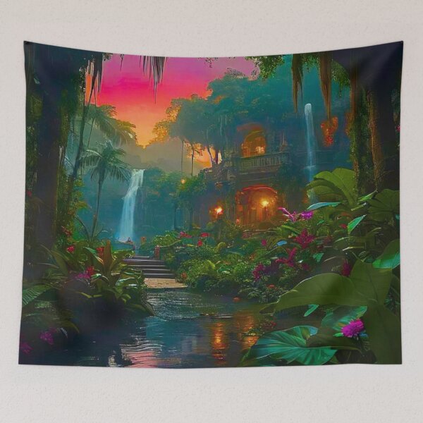 Item preview, Tranquil Oasis at Dusk designed and sold by Lilly Land.