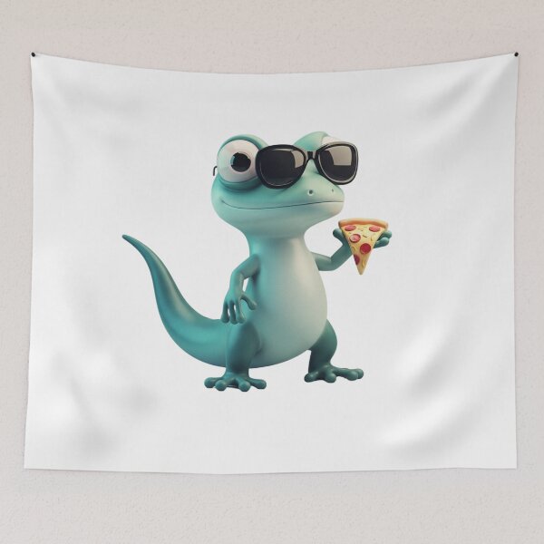 Item preview, Cool Elio Lizard Meme with Pizza Slice designed and sold by lojadpop.