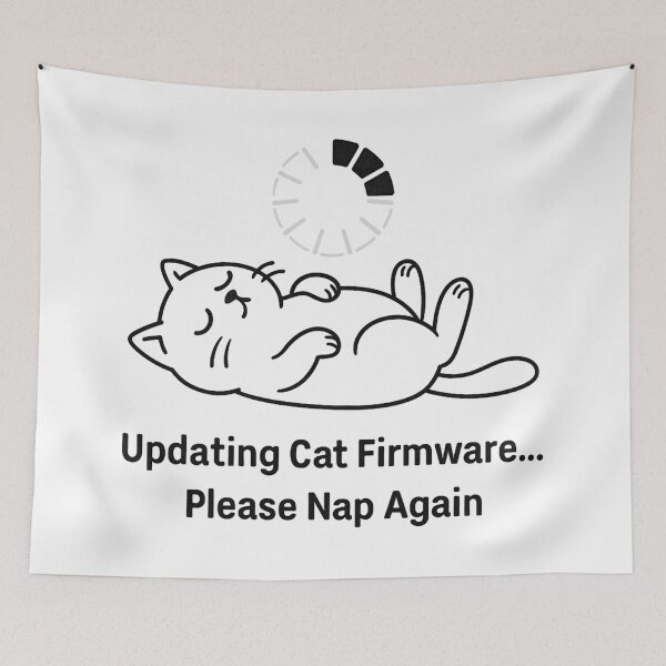 Item preview, Updating Cat Firmware – Funny Sleeping Cat Tech Design designed and sold by jelonkaa.