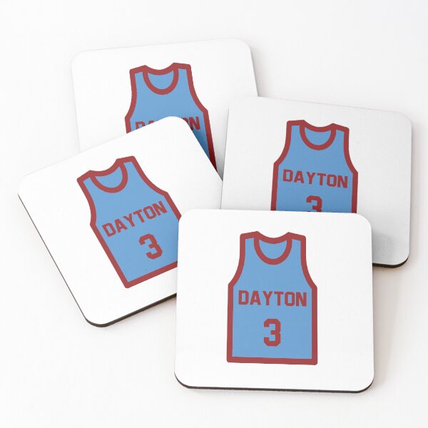 Item preview, Blue Dayton Basketball Jersey Sticker designed and sold by Game Day Sports and More.