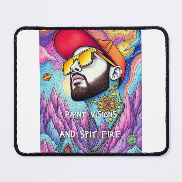 Item preview, Paint Visions and Spit Fire: Abstract Rapper Dreamscape Art designed and sold by MittandHolders.