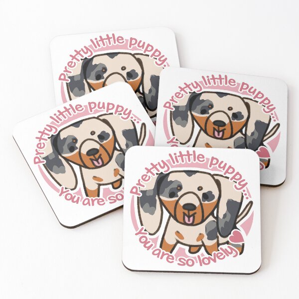 Item preview, Pretty Piebald Dapple Dachshund Pink designed and sold by eto's art.