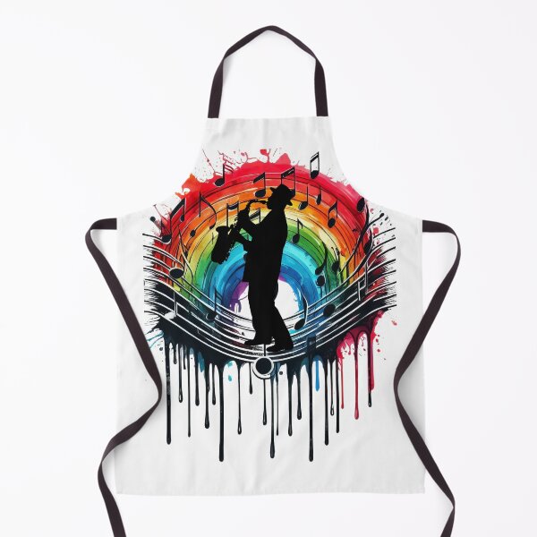 Item preview, Saxophone player in a burst of rainbow colors designed and sold by Szpaku desart .