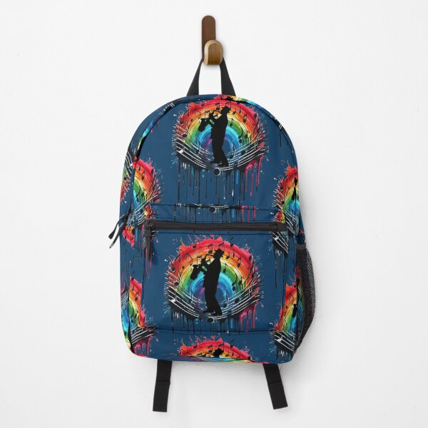 Item preview, Saxophone player in a burst of rainbow colors designed and sold by Szpaku desart .
