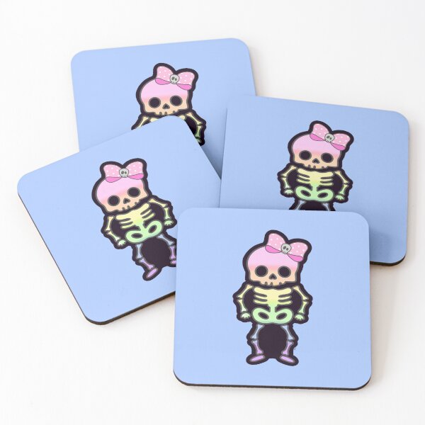 Item preview, Girly Skeleton with Pink Bow & Rainbow Ombre designed and sold by SpunkyDoodles.