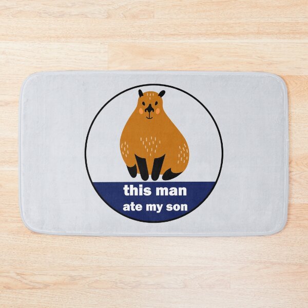 Item preview, This Man Ate My Son – Funny Cute Capybara Meme Cartoon designed and sold by EmeraldeaArt.