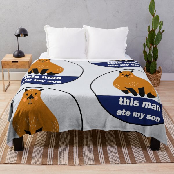 Item preview, This Man Ate My Son – Funny Cute Capybara Meme Cartoon designed and sold by EmeraldeaArt.
