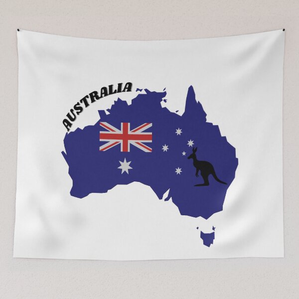 Item preview, Australia patriot Map with Flag and Kangaroo – Aussie Pride Design designed and sold by Yuksoo.