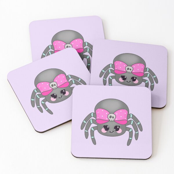 Artikelvorschau, Mädchenhafte Spinne mit rosa Schleife und rosa Wangen entworfen und verkauft von SpunkyDoodles.