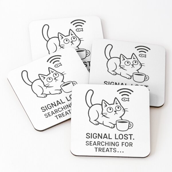 Item preview, Signal Lost – Funny Cat Searching for Treats Design designed and sold by jelonkaa.