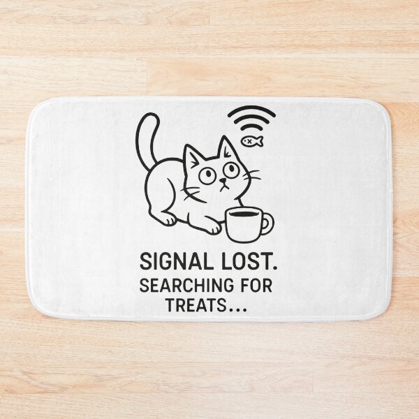 Item preview, Signal Lost – Funny Cat Searching for Treats Design designed and sold by jelonkaa.