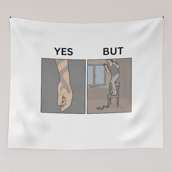 Item preview, Yes But Snake Tattoo VS Reality Version - Thanksgiving, Christmas And Birthday Party Gift Ideas for Memes Lovers and Fans designed and sold by Memeing Everything.