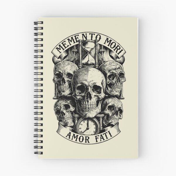 Aperçu de l'œuvre Memento Mori Amor Fati Philosophie stoïcienne créée et vendue par Buzzworthy Threads.