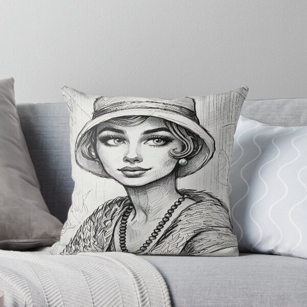 Item preview, Vintage Flapper Lady Art Deco Pattern designed and sold by gleefulme.