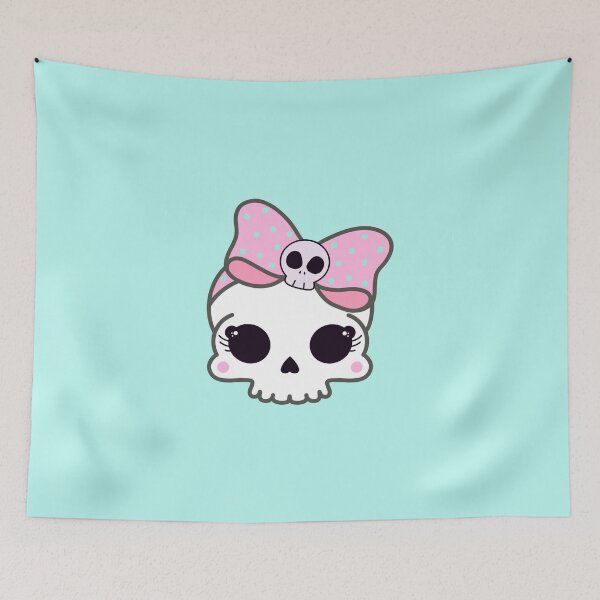 Item preview, Pretty Skull with Pink Bow & Big Eyes designed and sold by SpunkyDoodles.