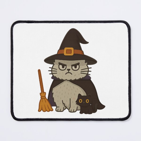 Item preview, Grumpy Witch Cat & Kitten designed and sold by CanSparkleArt.