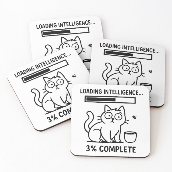 Item preview, Loading Intelligence – Funny Derpy Cat Cartoon Design designed and sold by jelonkaa.