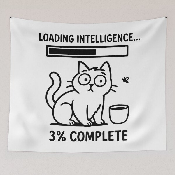 Item preview, Loading Intelligence – Funny Derpy Cat Cartoon Design designed and sold by jelonkaa.