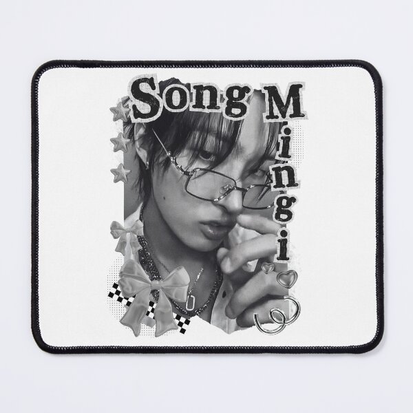 Item preview, Ateez Song Mingi Kpop Boy Group Card Red Aesthetic Collage Design designed and sold by AJUNICE STUDIO.