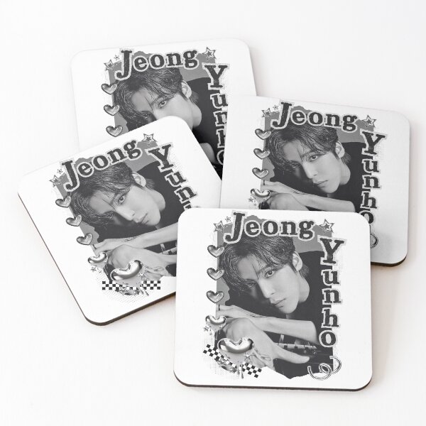 Item preview, Ateez Jeong Yunho Kpop Boy Group Card Red Aesthetic Collage Design designed and sold by AJUNICE STUDIO.