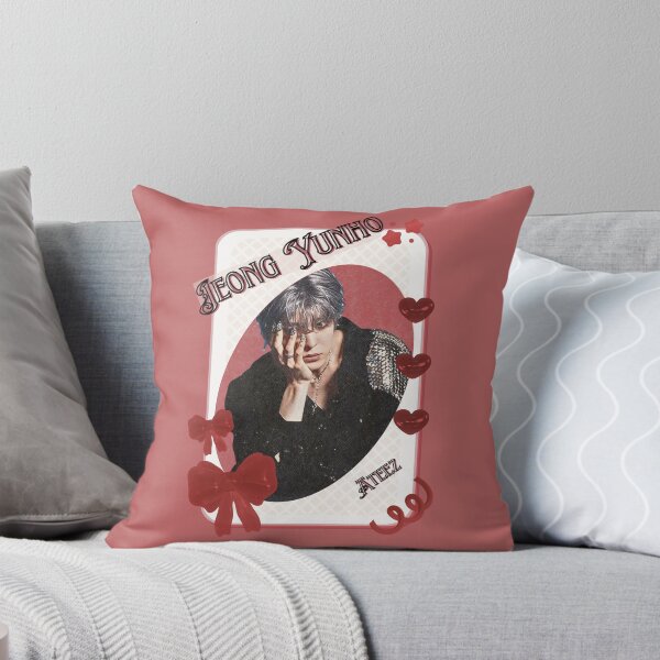 Item preview, Ateez Jeong Yunho Kpop Boy Group Card Red Aesthetic Collage Design designed and sold by AJUNICE STUDIO.