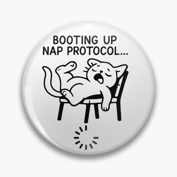 Item preview, Booting Up Nap Protocol – Sleepy Cat Funny Tech Cartoon designed and sold by jelonkaa.