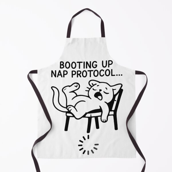 Item preview, Booting Up Nap Protocol – Sleepy Cat Funny Tech Cartoon designed and sold by jelonkaa.