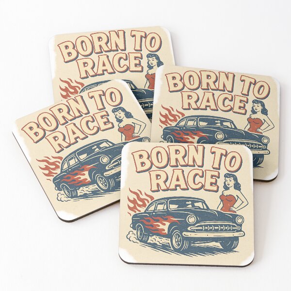 Item preview, Born to Race – Retro Hot Rod Pin-Up Design designed and sold by CreativeGorillas.