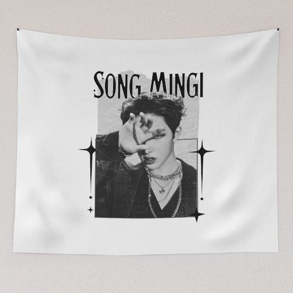 Item preview, Ateez Song Mingi Kpop Boy group Scrapbook Collage Cozy Y2K Vintage Design designed and sold by HELL0WBELLO.