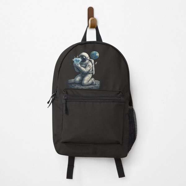 Item preview, Kneeling Astronaut Holding Diamond on the Moon – Stock Trader Space Design designed and sold by BullishJunkie.