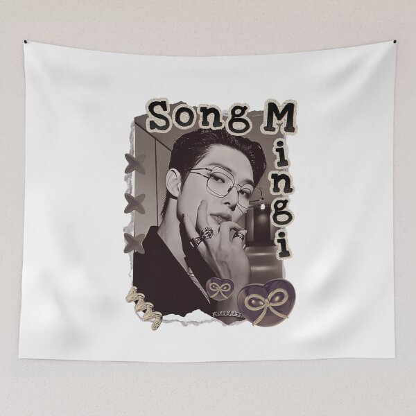 Item preview, Ateez Song Mingi Kpop Boy group Scrapbook Collage Cozy Y2K Vintage Design designed and sold by HELL0WBELLO.