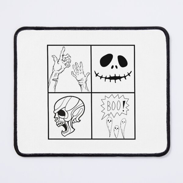 Item preview, Creepy Horror Design: Scary Smiling Face, Ghostly Hand, Screaming Skull & Floating Ghosts with BOO Text -Halloween Terror Art". designed and sold by TialCorner.
