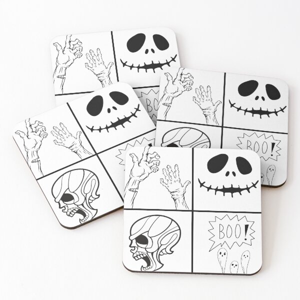 Item preview, Creepy Horror Design: Scary Smiling Face, Ghostly Hand, Screaming Skull & Floating Ghosts with BOO Text -Halloween Terror Art". designed and sold by TialCorner.