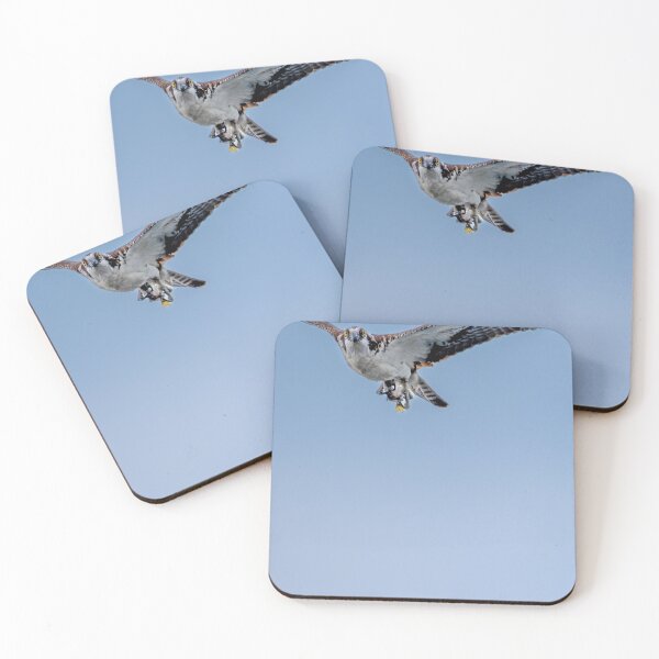 Item preview, Osprey flying with a captured fish in its claws, fin showing designed and sold by lisavonbiela.