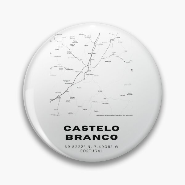 Item preview, Castelo Branco Portugal Modern Map Print – Minimalist Black and White City Poster, Travel-Inspired Wall Art designed and sold by RM-Journey.