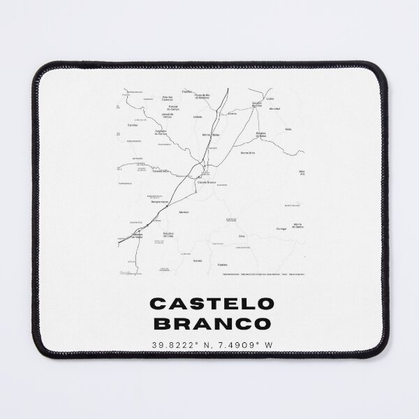Item preview, Castelo Branco Portugal Modern Map Print – Minimalist Black and White City Poster, Travel-Inspired Wall Art designed and sold by RM-Journey.