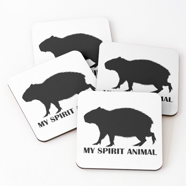 Item preview, Black Capybara Silhouette – My Spirit Animal is capybara designed and sold by EmeraldeaArt.