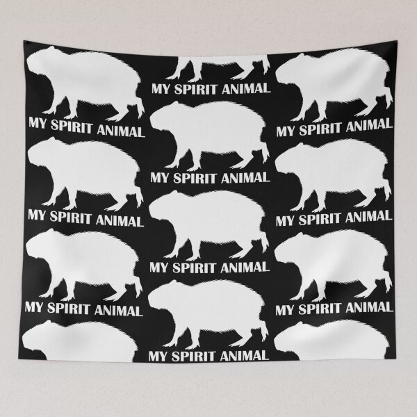 Item preview, White Capybara Silhouette – My Spirit Animal is capybara designed and sold by EmeraldeaArt.