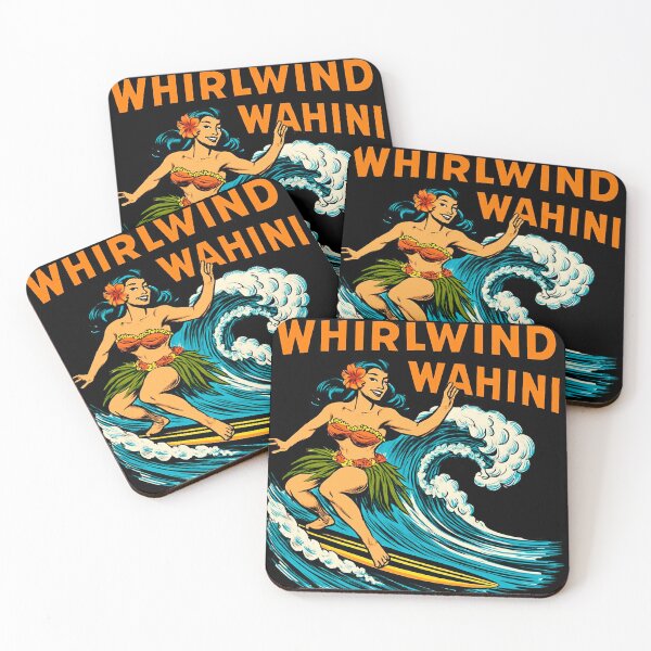 Item preview, Whirlwind Wahini Hawaiian Surf Board Pinup designed and sold by Retroaugogo.