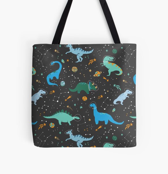 Item preview, Space Dinosaurs in Blue designed and sold by latheandquill.