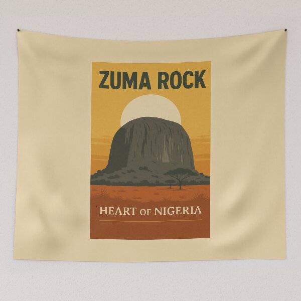 Item preview, Zuma Rock – Nigeria Travel Poster Art designed and sold by astersgraphics.