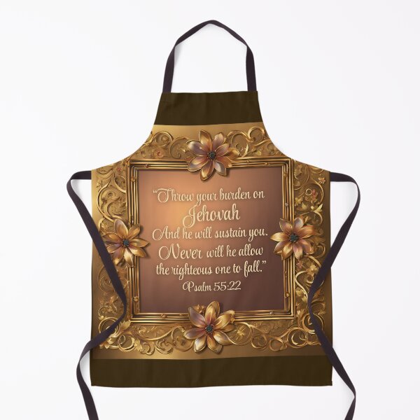 Item preview, JW Golden Floral Framed Bible Scripture Quote Psalm 55:22 designed and sold by Janna Perry Designs.