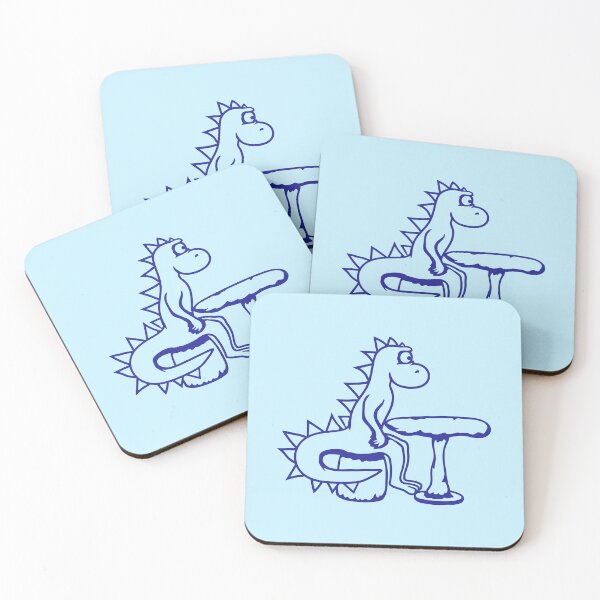 Item preview, Stegosaurus Dinosaur Sitting Table Chair Stone Sad Tired Thinking designed and sold by shirt-o-mat.