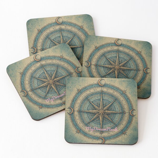Item preview, Mystical Lunar Compass – Celestial Navigation Art designed and sold by My Dream Nook.