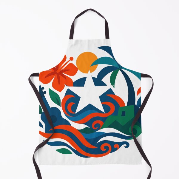 Item preview, Puerto Rico Island Rhythms – Bold Geometric Hibiscus, Waves & Culture Design designed and sold by BoricuaRebelde.